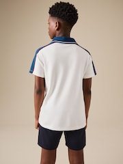 Cream/Blue Short Sleeve Sporty Polo Shirt (3-16yrs) - Image 3 of 3