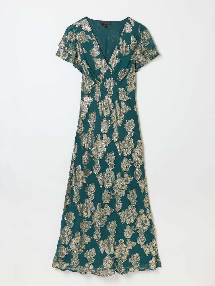 FatFace Kate Teal Blue Petite Metallic Dress - Image 6 of 6 FatFace Kate Teal Blue Petite Metallic Dress - Image 6 of 6