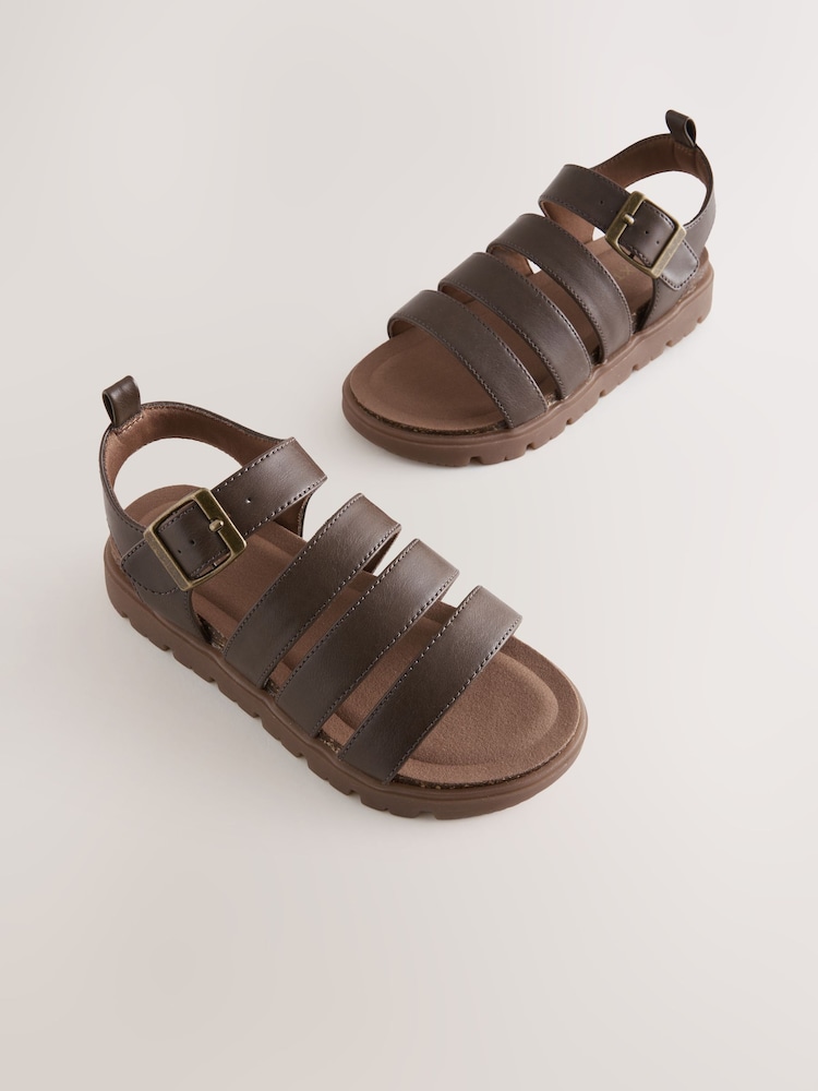 Chocolate Brown Chunky Sandals - Image 1 of 5