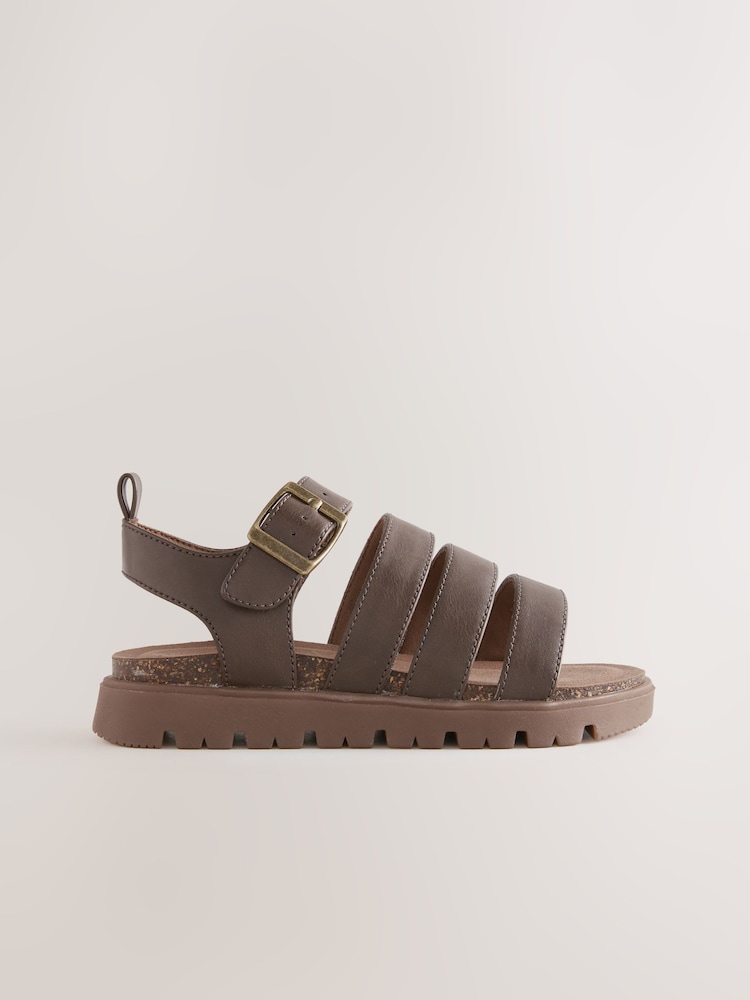 Chocolate Brown Chunky Sandals - Image 2 of 5