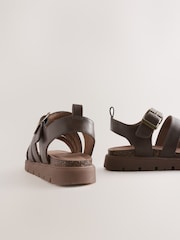 Chocolate Brown Chunky Sandals - Image 4 of 5