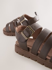 Chocolate Brown Chunky Sandals - Image 5 of 5