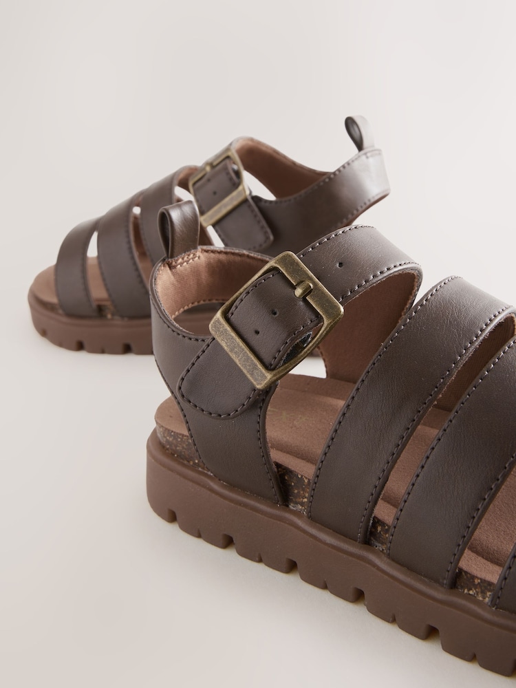 Chocolate Brown Chunky Sandals - Image 5 of 5