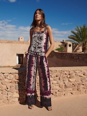 Love & Roses Multi Zebra Print Ric Rac Trim Cami - Image 3 of 4
