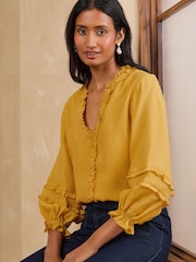 Srpskohrvatski / srpskohrvatski - Love & Roses Bluza sa izrezom na volanima 3/4 bluza sa rukavima - Slika 1 od 4