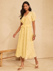 Love & Roses Broderie Frill Tie Midi Dress - 圖片 3/5