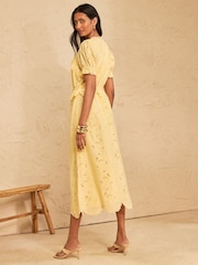 Love & Roses Broderie Frill Tie Midi Dress - 圖片 4/5