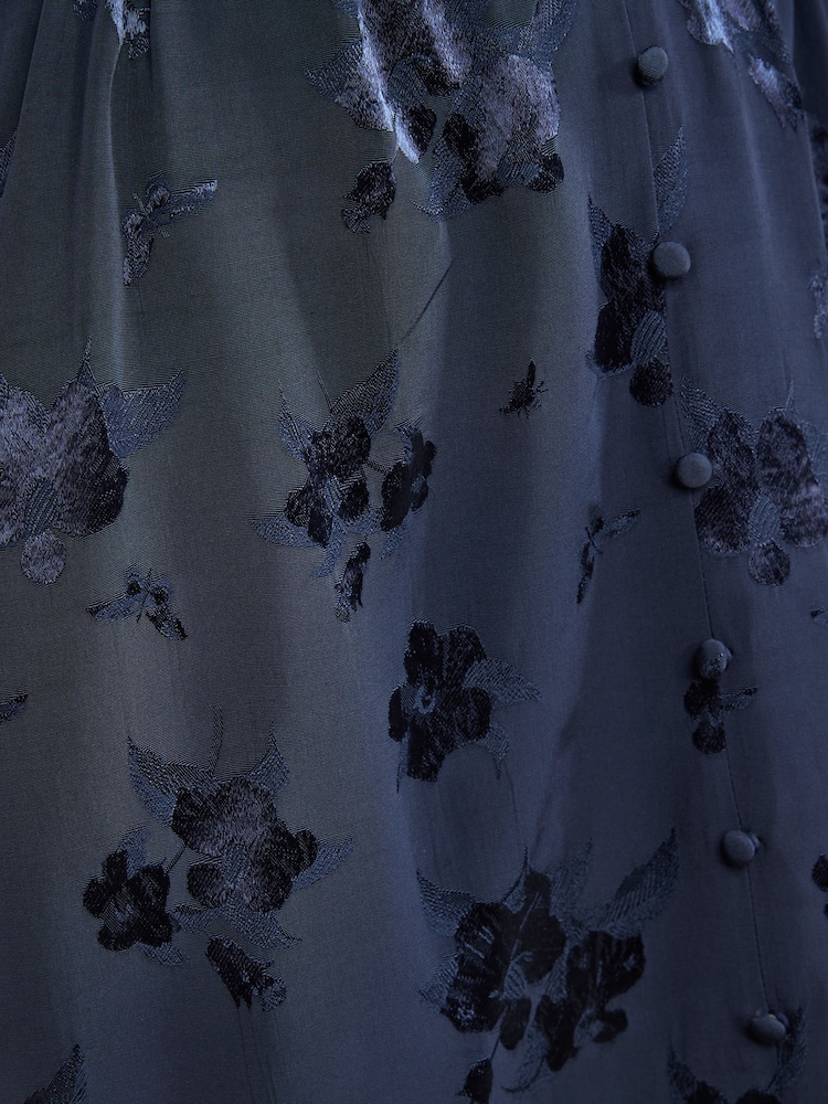 Love & Roses Navy Lace Satin Mini Tea Dress - Image 5 of 5