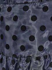 Love & Roses Navy Spot Organza Drop Waist Midi Dress - Image 5 of 5
