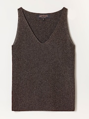 FatFace Evelyn Bronze Metallic Knit Vest Top - Image 7 of 7