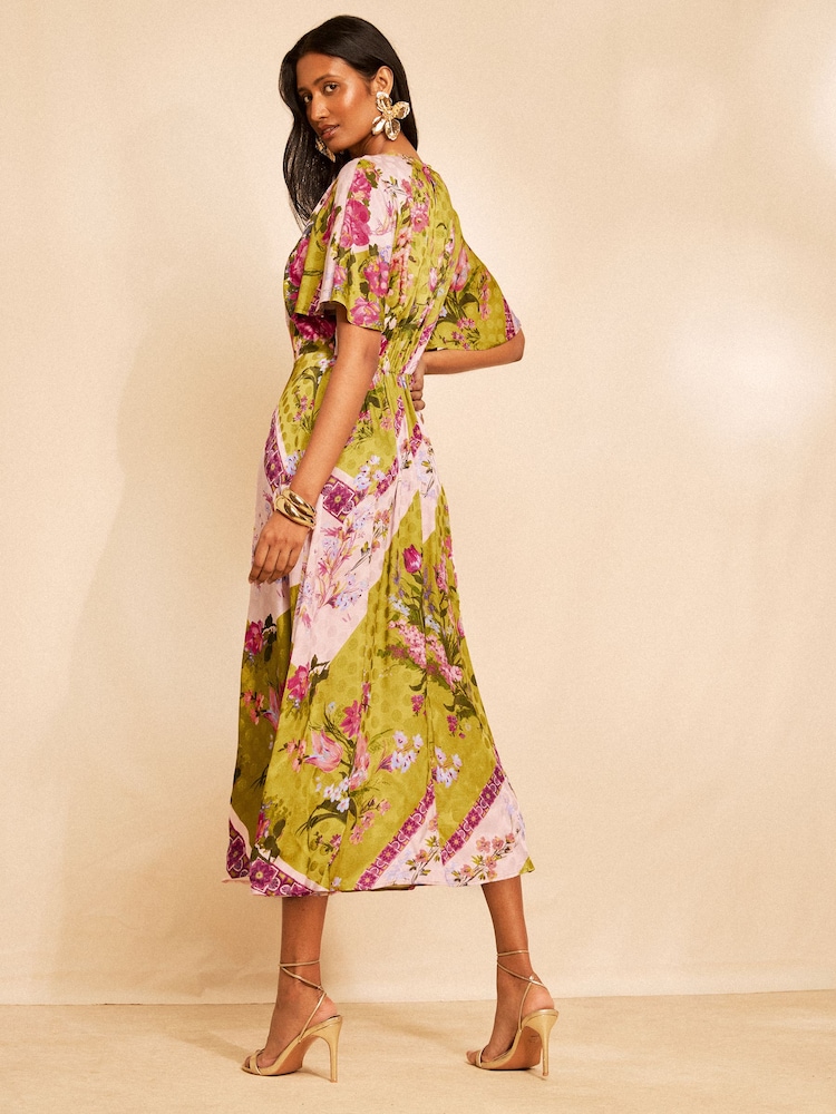lime green cowl neck dress Lime Green Midi Dress - Satin Midi Dress - Cowl Neck Slip Dress