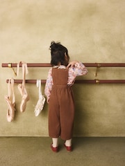 Brown Butterfly Embroidered Cord Dungaree and Blouse set (3mths-7yrs) - Image 4 of 11