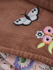 Brown Butterfly Embroidered Cord Dungaree and Blouse set (3mths-7yrs) - Image 9 of 11