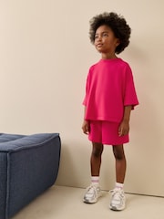 Bright Pink Supersoft T-Shirt and Shorts Set (3-16yrs) - Image 1 of 10