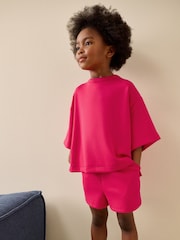 Bright Pink Supersoft T-Shirt and Shorts Set (3-16yrs) - Image 2 of 10