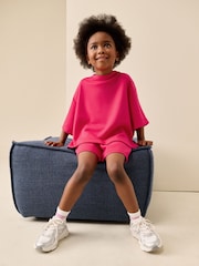 Bright Pink Supersoft T-Shirt and Shorts Set (3-16yrs) - Image 3 of 10