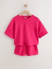 Bright Pink Supersoft T-Shirt and Shorts Set (3-16yrs) - Image 6 of 10