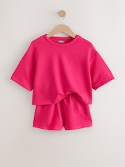 Bright Pink Supersoft T-Shirt and Shorts Set (3-16yrs) - Image 7 of 10