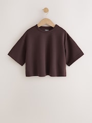 Chocolate Brown Supersoft Oversized Boxy T-Shirt (3-16yrs) - Image 1 of 4