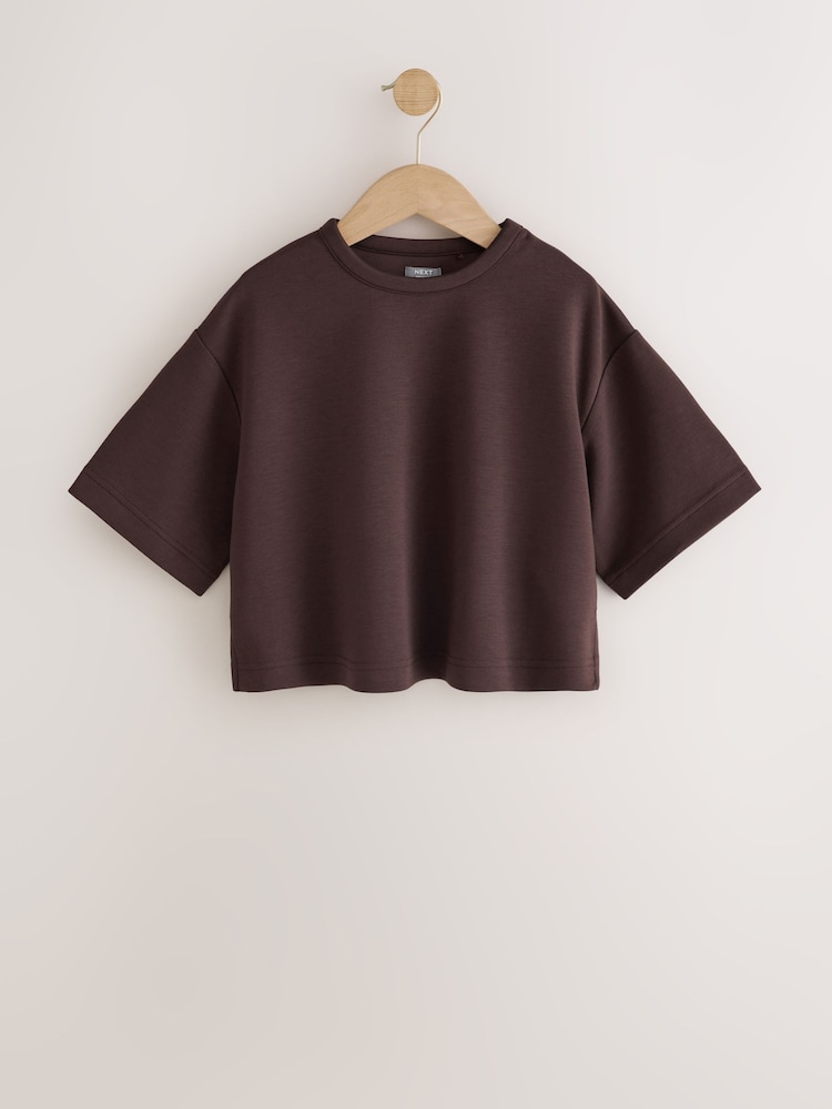 Chocolate Brown Supersoft Oversized Boxy T-Shirt (3-16yrs) - Image 1 of 4