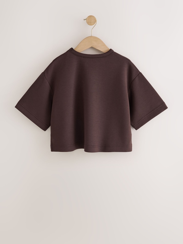 Chocolate Brown Supersoft Oversized Boxy T-Shirt (3-16yrs) - Image 2 of 4
