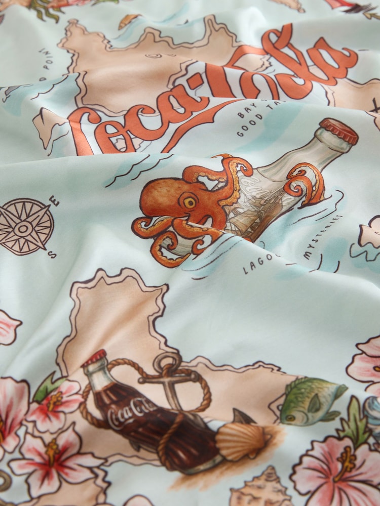 Coca Cola Licensed Map Print Square Lighweight Scarf - Image 8 of 8