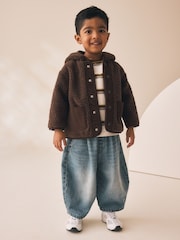 Chocolate Brown Hooded Fleece (3mths-7yrs) - Image 1 of 12