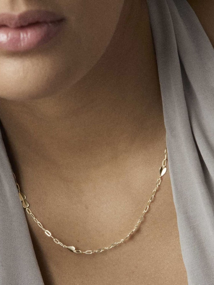 Dinny Hall Gold Tone Folded Heart Chain Necklace - Image 3 of 3 Dinny Hall Gold Tone Folded Heart Chain Necklace - Image 3 of 3