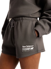 New Balance Black Trackside Fleece Shorts - Image 1 of 5