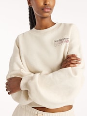 New Balance Cream Trackside Crew Neck Sweat Top - Image 4 of 5