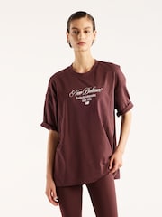 New Balance Brown Pressed Flowers Memories Overs T-Shirt - Image 1 of 6