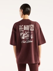 New Balance Brown Pressed Flowers Memories Overs T-Shirt - Image 2 of 6