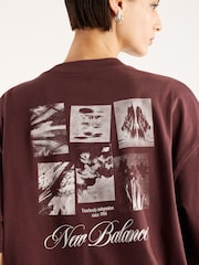 New Balance Brown Pressed Flowers Memories Overs T-Shirt - Image 5 of 6