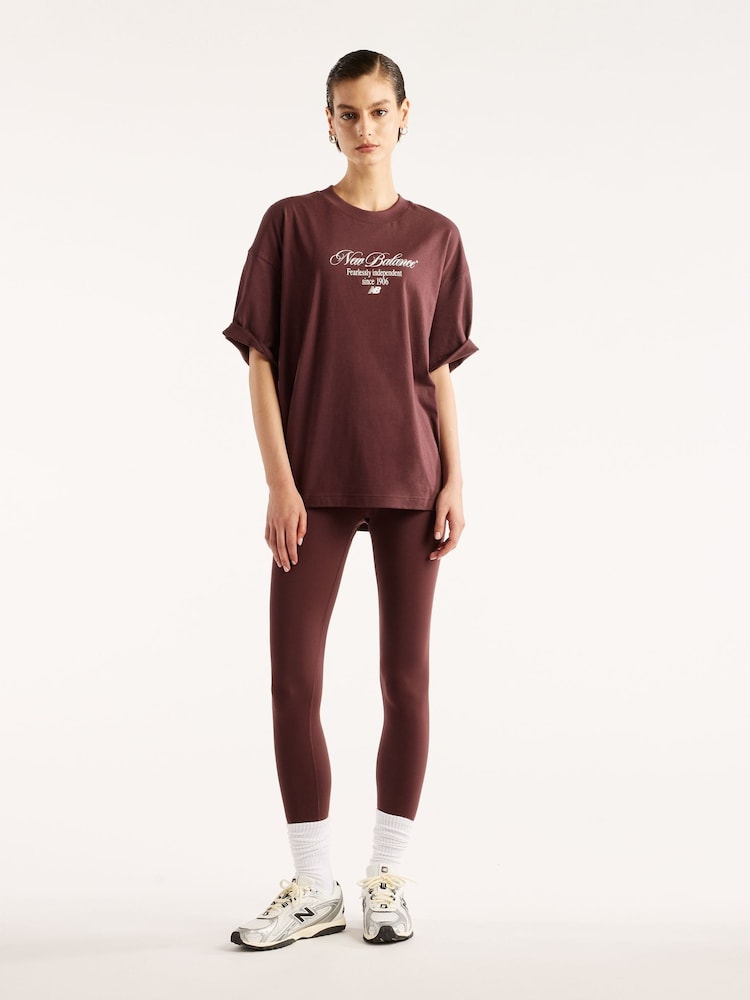 New Balance Brown Pressed Flowers Memories Overs T-Shirt - Image 6 of 6