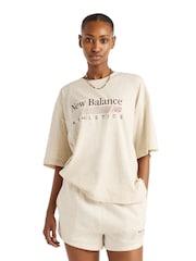 New Balance Cream Trackside Oversized T-Shirt - Image 1 of 5