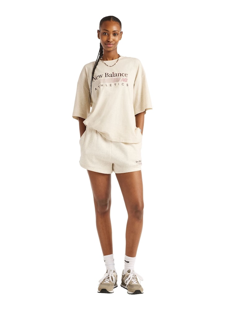 New Balance Cream Trackside Oversized T-Shirt - Image 2 of 5 New Balance Cream Trackside Oversized T-Shirt - Image 2 of 5
