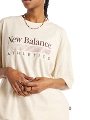 New Balance Cream Trackside Oversized T-Shirt - Image 3 of 5