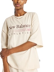 New Balance Cream Trackside Oversized T-Shirt - Image 4 of 5
