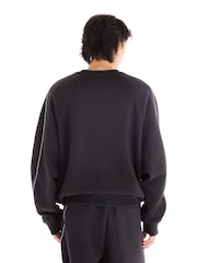 New Balance Black Trackside Fleece Crew Neck Sweat Top - Image 2 of 5