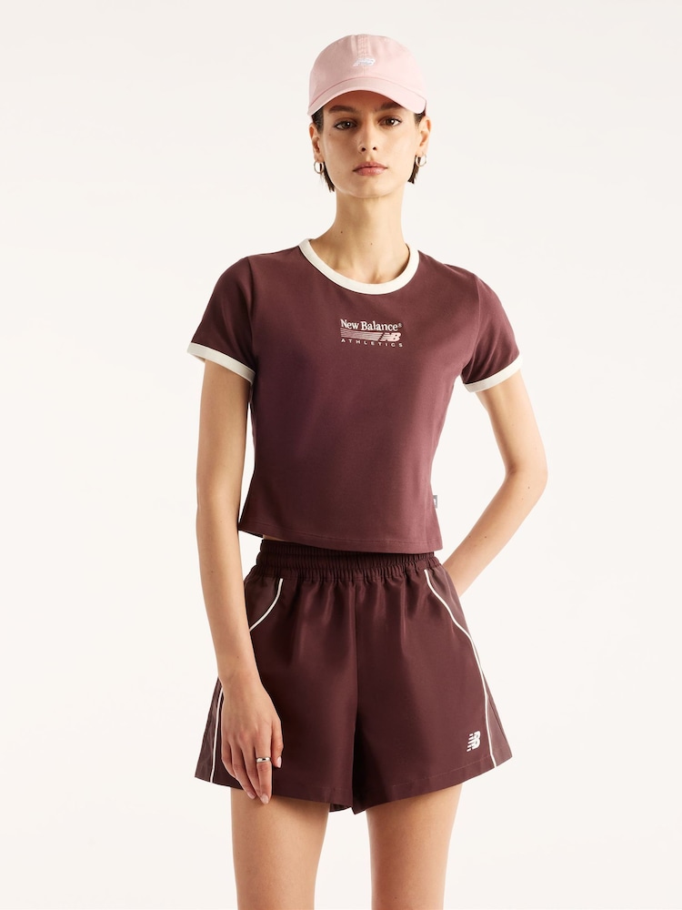New Balance Brown Trackside Ringer T-Shirt - Image 1 of 10