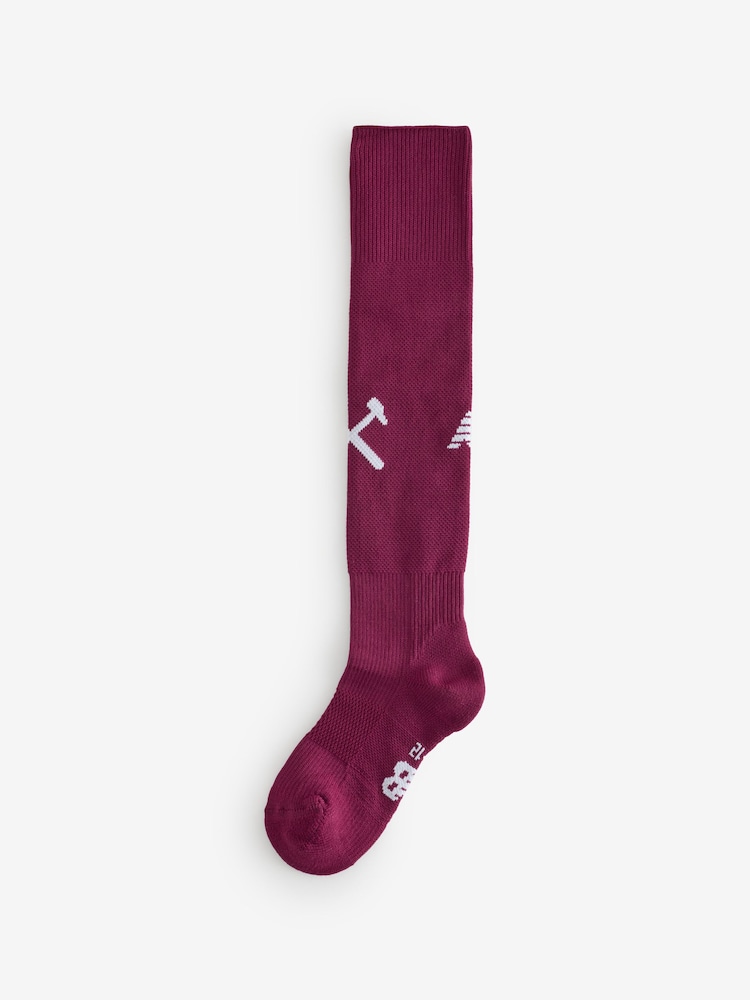 New Balance Red West Ham United 26/27 Away Socks Youth - Image 1 of 1 New Balance Red West Ham United 26/27 Away Socks Youth - Image 1 of 1