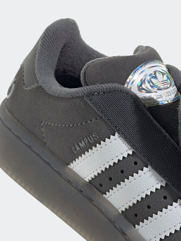 adidas Originals Grey Campus 00S Led Lights Comfort Closure Elastic Lace Shoes - Image 9 of 9