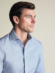 כחול  - Charles Tyrwhitt חולצת אל-קמט ארוגה עם צווארון חתוך - תמונה 2 מתוך 8