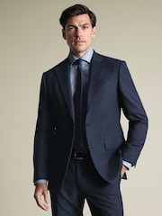 כחול  - Charles Tyrwhitt חולצת אל-קמט ארוגה עם צווארון חתוך - תמונה 4 מתוך 8