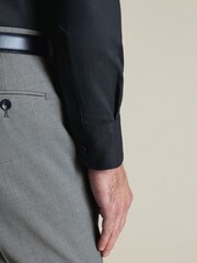 Charles Tyrwhitt Black Non-Iron Stretch Texture Shirt - Image 4 of 7