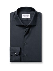 Charles Tyrwhitt Black Non-Iron Stretch Texture Shirt - Image 5 of 7