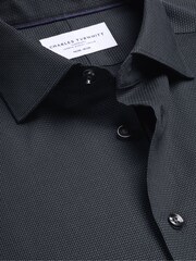 Charles Tyrwhitt Black Non-Iron Stretch Texture Shirt - Image 6 of 7