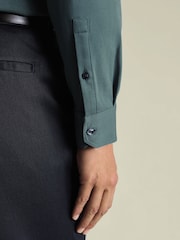 Charles Tyrwhitt Green Long Sleeve Jersey Polo Shirt - Image 3 of 6