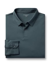 Charles Tyrwhitt Green Long Sleeve Jersey Polo Shirt - Image 4 of 6