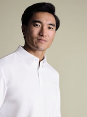 Charles Tyrwhitt White Long Sleeve White Performance Long Sleeve Jersey Polo Shirt - Image 2 of 6